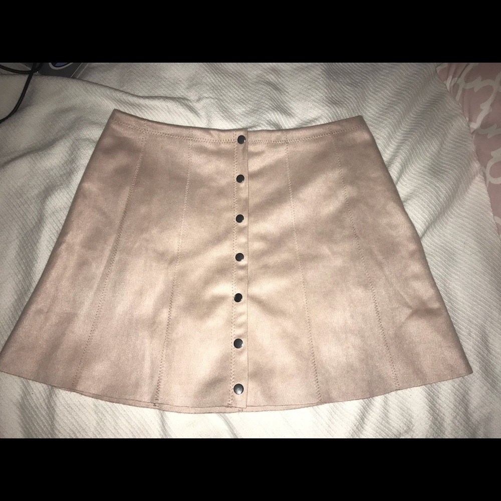 forever 21 blush suede mini skirt